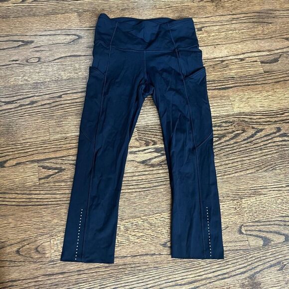 Lululemon Fast & Free Crop II *Nulux 19" Black Size 4 - Picture 1 of 7